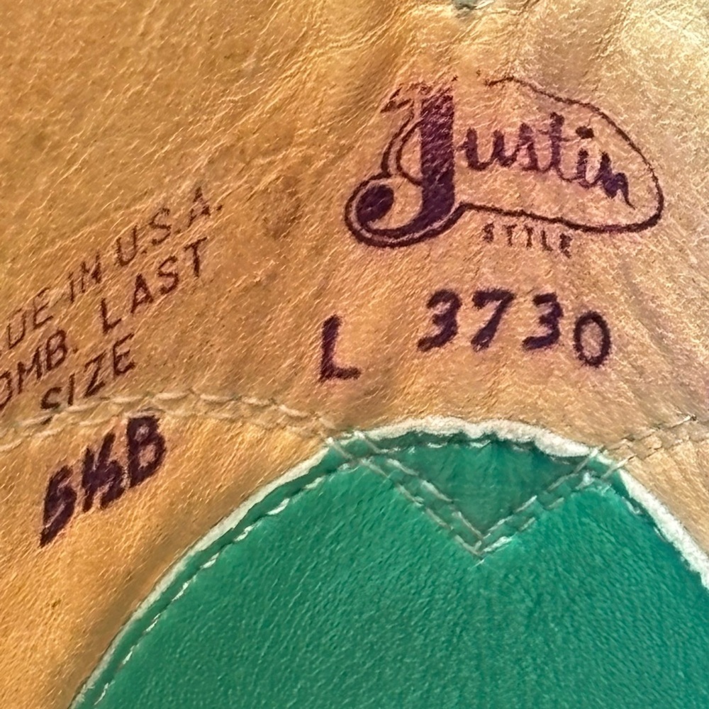 Justin L3730 Women’s Turquoise Leather Western Roper Cowboy Boots 5.5B - Picture 7 of 8